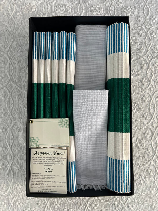 Blue Sea Green 6-Seater Verda Bundle with Napkins (Personalized Embroidery INCLUDED)