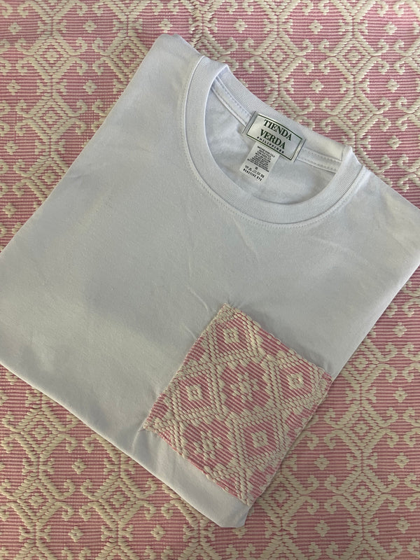 Pinilian Pocket Shirt - White/Baby Pink