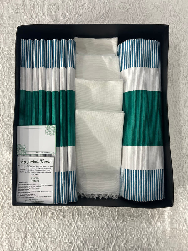 Blue Sea Green 8-Seater Verda Bundle with Napkins ( Personalized Embroidery INCLUDED)