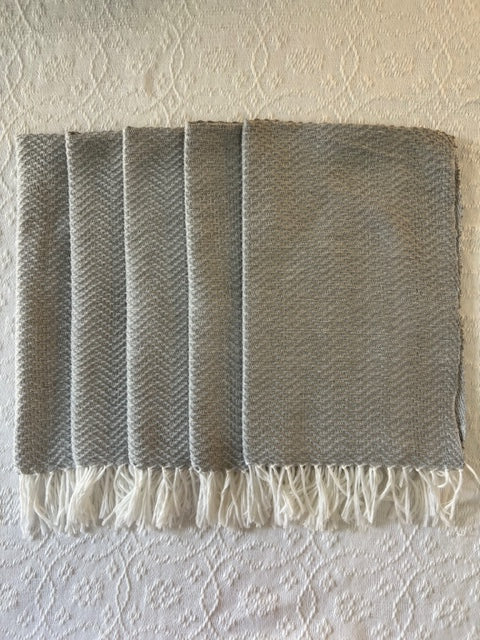 LIGHT GRAY HAND TOWELS - 5 piece set