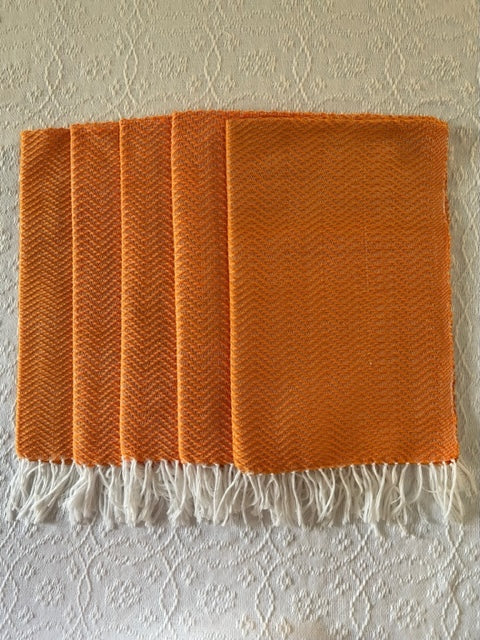 ORANGE HAND TOWELS - 5 piece set
