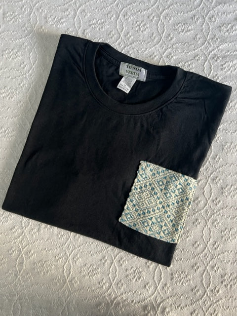 Pinilian Pocket Shirt - Black/Sky Blue