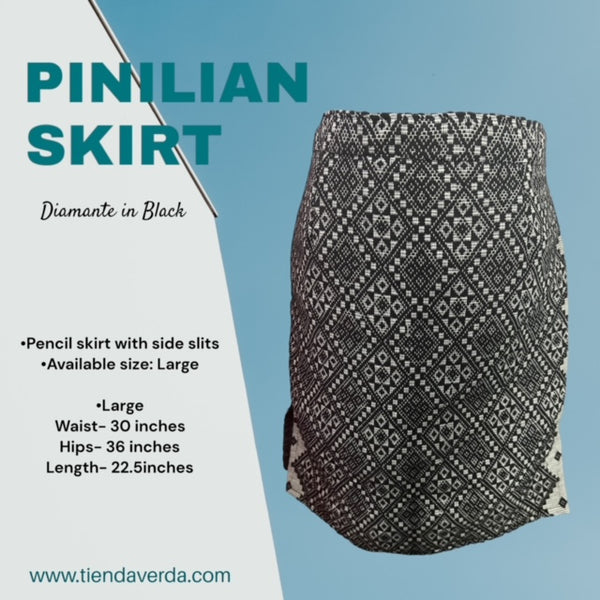 Pinilian Pencil Skirt - Diamante in Black