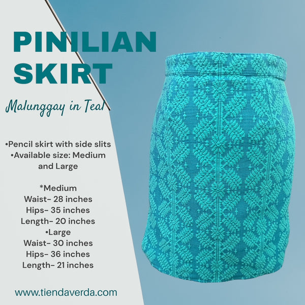 Pinilian Pencil Skirt - Malunggay in Teal