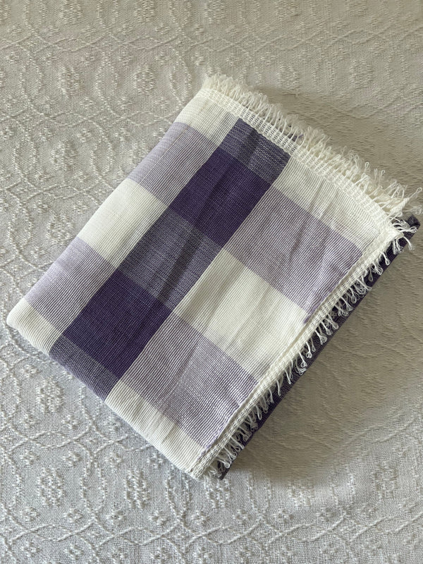 Checkered Wasig Throw Blanket in Purple