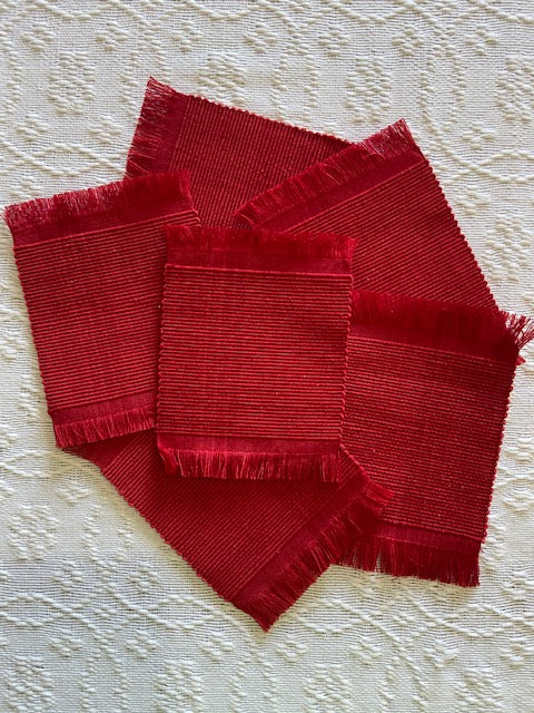 All Red coasters - 6 piece set