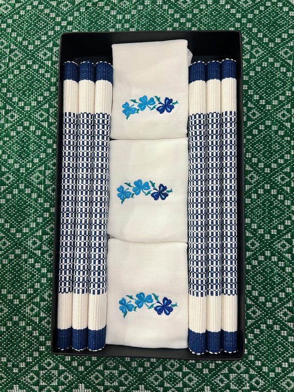 Mykonos | 6-Seater | Placemats, & Napkins Gift Box