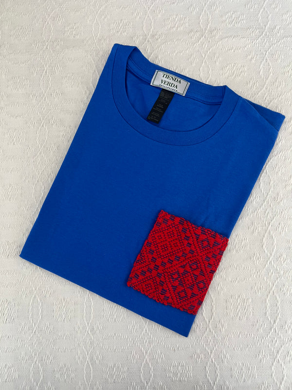 Pinilian Pocket Shirt - Royal Blue/Red