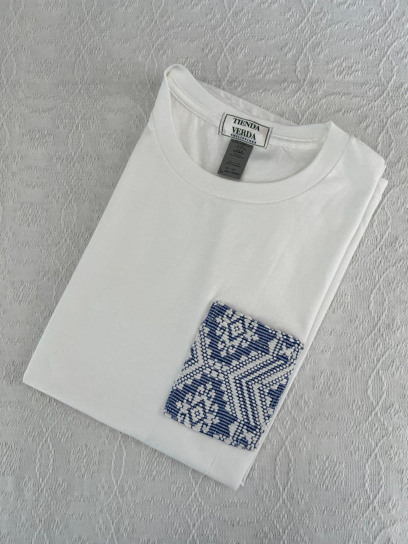 Pinilian Pocket Shirt - White/Royal Blue