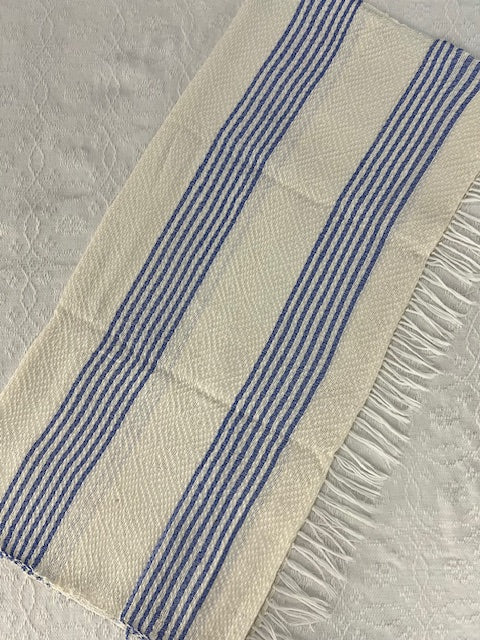 Travel Blanket with Blue Stripes