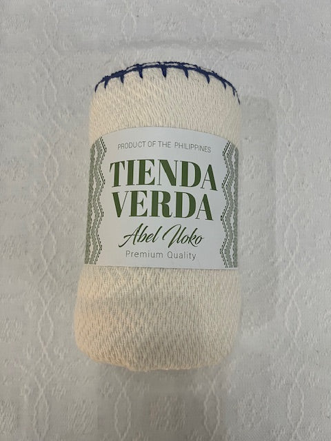Trambia Blanket with Crocheted Edges (Cream/Royal Blue)