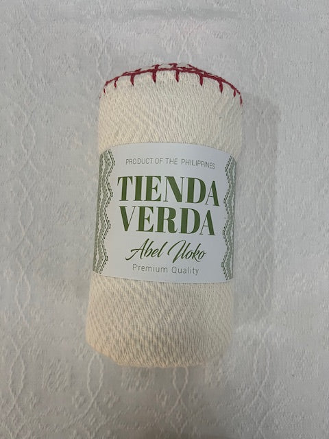 Trambia Blanket with Crocheted Edges (Cream/Scarlet Red)