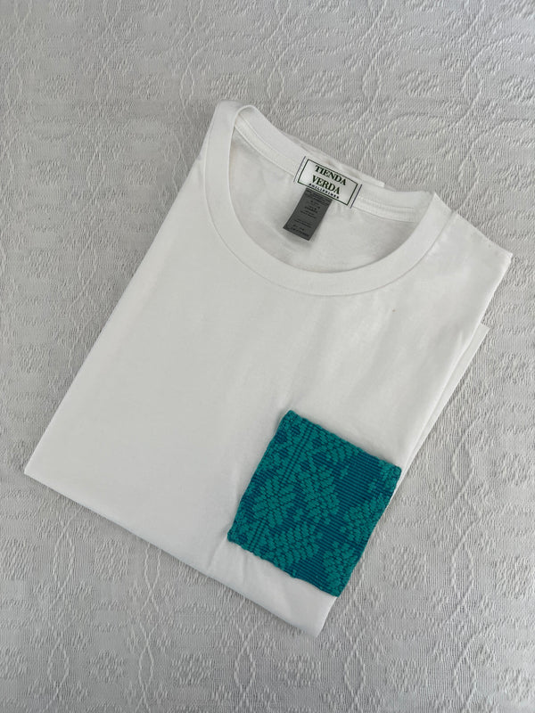 Pinilian Pocket Shirt - White/Teal