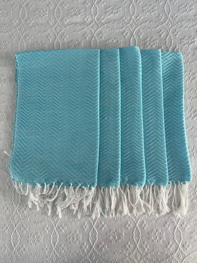 MINT BLUE HAND TOWELS - 5 piece set