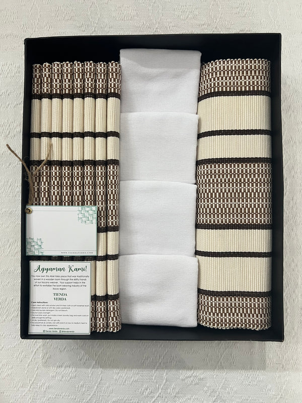 Macchiato | 8-Seater | Runner, Placemats, & Napkins Gift Box