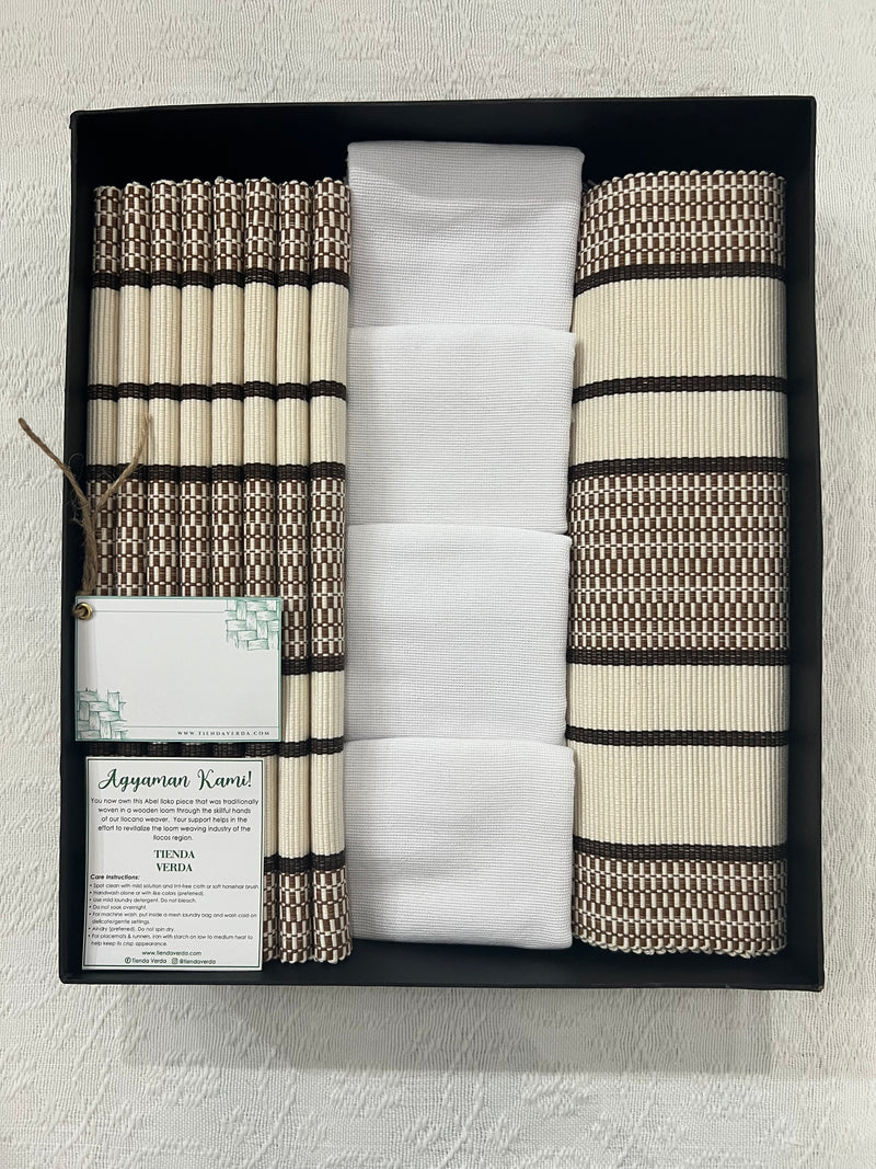 Macchiato | 8-Seater | Runner, Placemats, & Napkins Gift Box