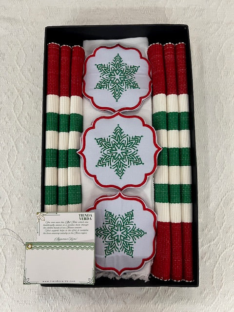 Feliz | 6-Seater | Placemats, Napkins, & Premium Coasters Gift Box