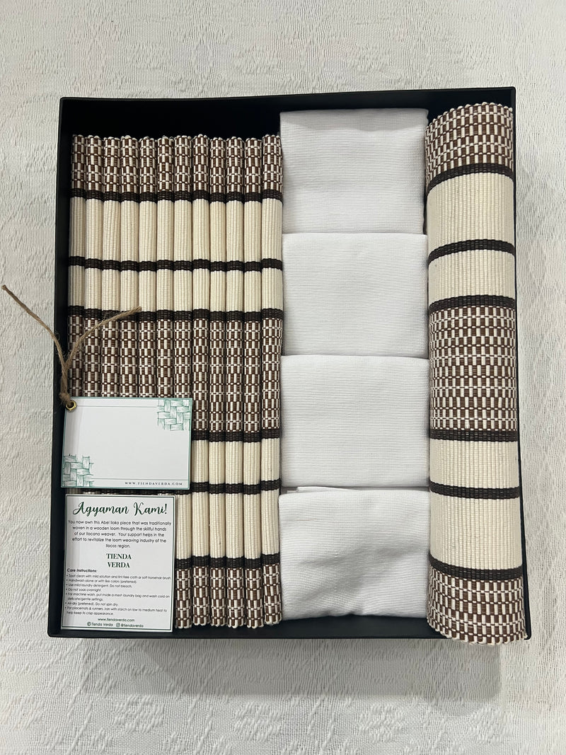 Macchiato | 12-Seater | Runner, Placemats, & Napkins Gift Box