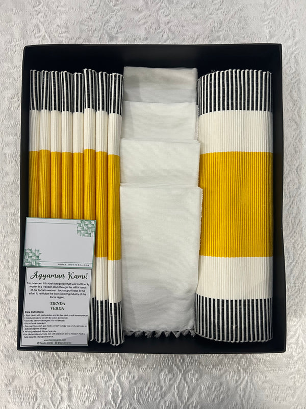 Lemon Yellow | 8-Seater | Runner, Placemats, & Napkins Gift Box