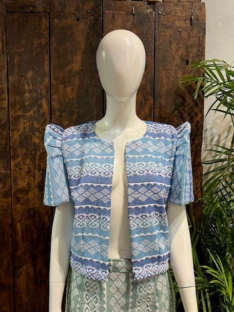 Pinilian Bolero - Short | Snakeskin Blue Hues