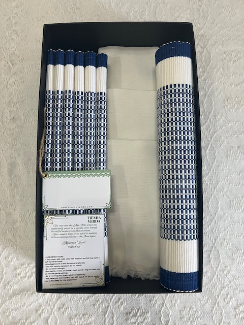 Mykonos | 6-Seater | Runner, Placemats, & Napkins Gift Box