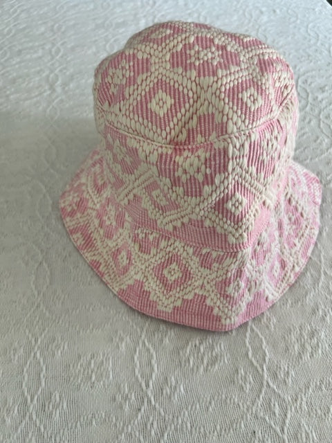 Reversible Bucket Hat - Pink/Striped Pink