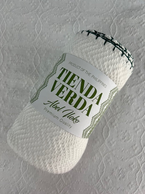 Trambia Blanket with Crocheted Edges (White/Dark Green)